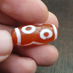 lot 2 Antique HIMALAYAN Indo Tibetan Central Asian Etched Agate bead AGT-4