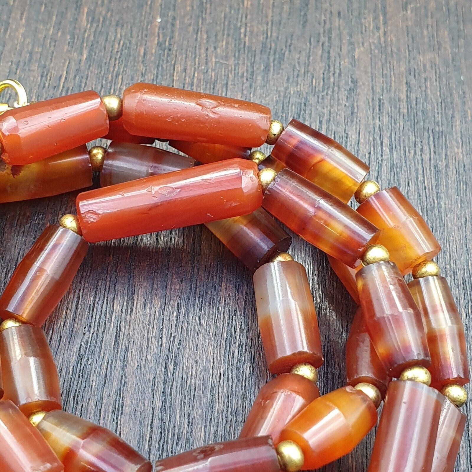Antique German Africa traded Agate Beads Banded Agate Beads Necklace GRM-1