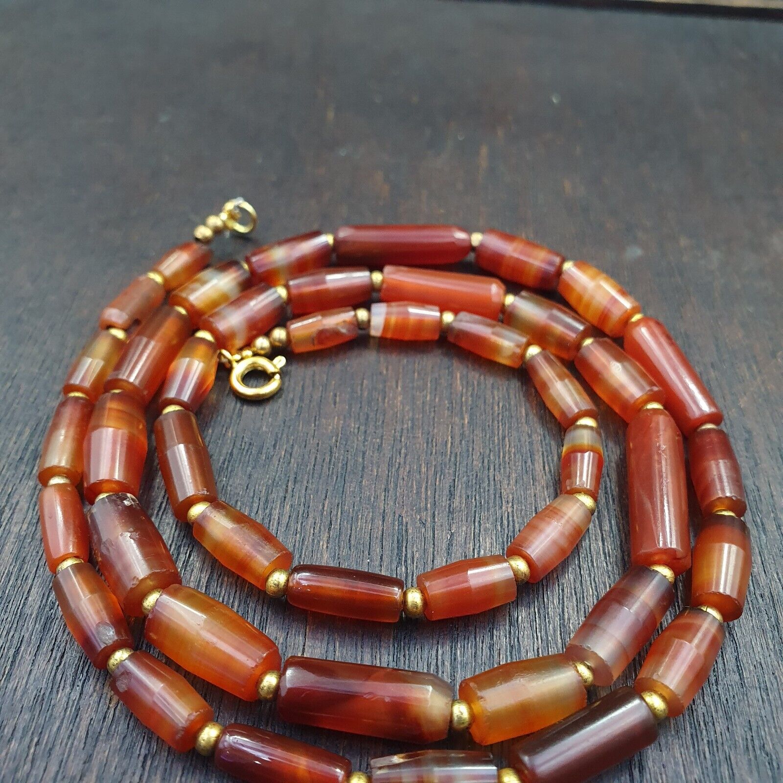 Antique German Africa traded Agate Beads Banded Agate Beads Necklace GRM-3