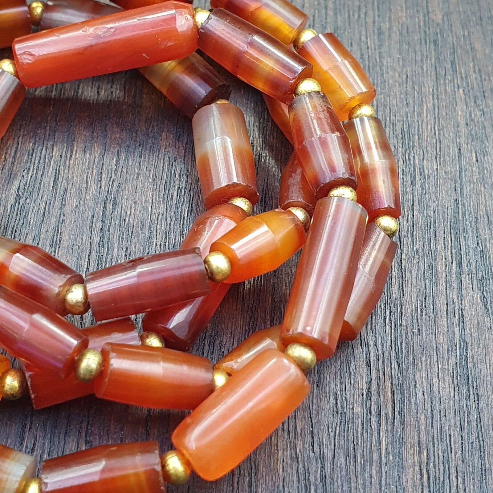 Antique German Africa traded Agate Beads Banded Agate Beads Necklace GRM-1