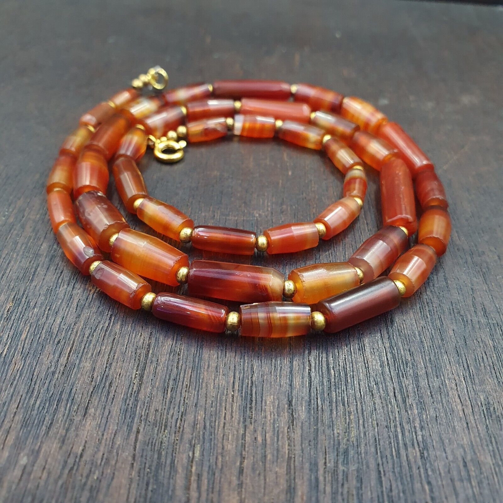 Antique German Africa traded Agate Beads Banded Agate Beads Necklace GRM-3