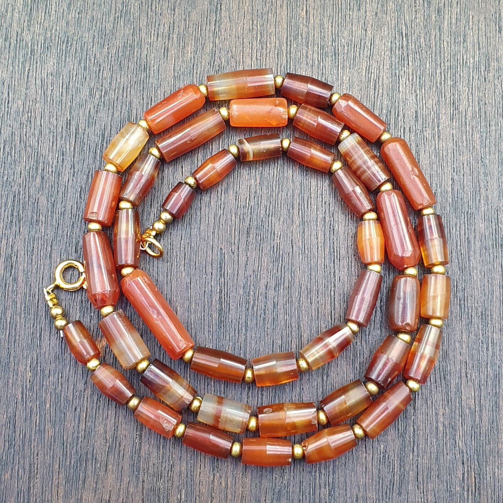 Antique German Africa traded Agate Beads Banded Agate Beads Necklace GRM-1