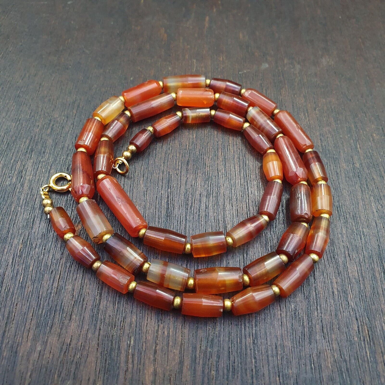 Antique German Africa traded Agate Beads Banded Agate Beads Necklace GRM-1