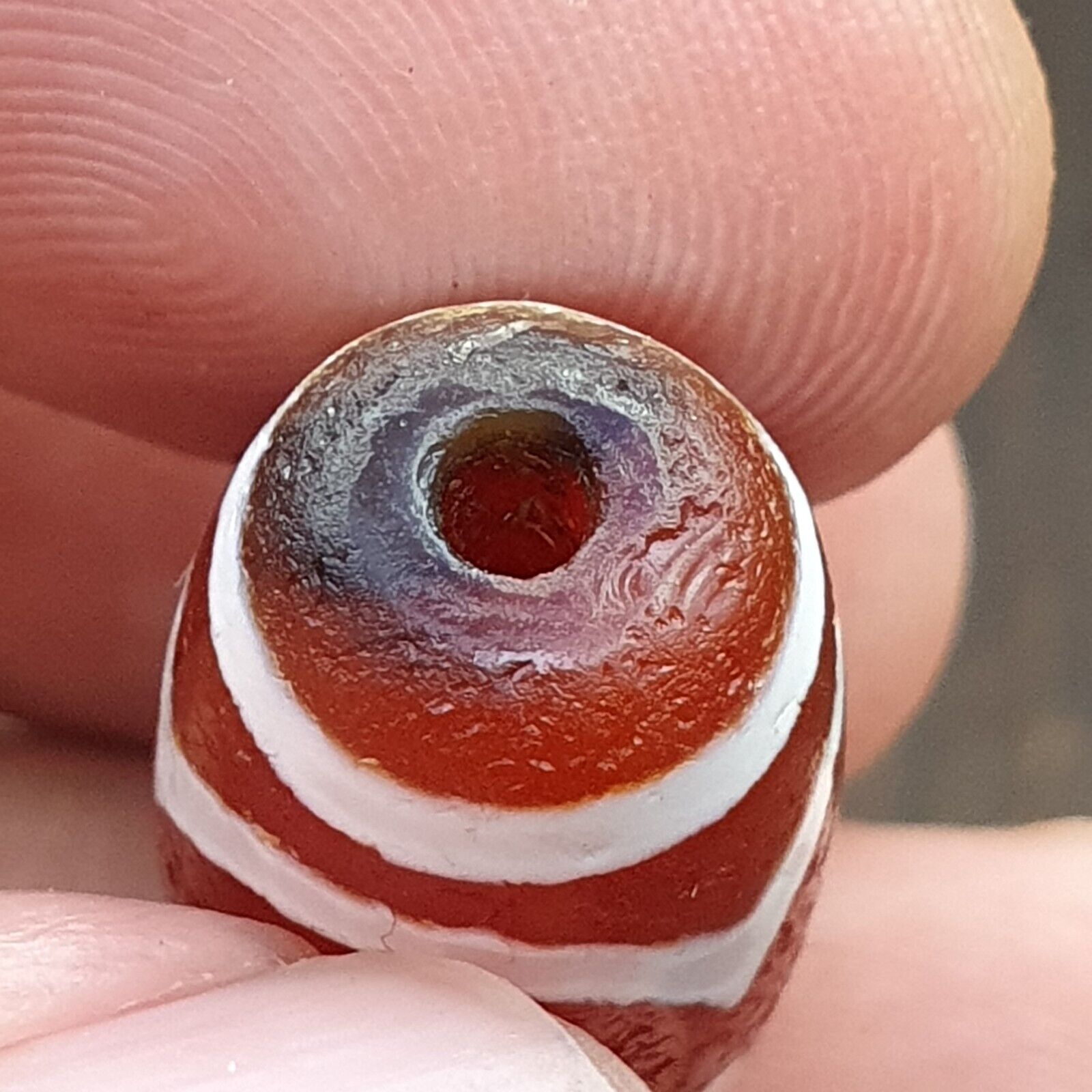 Antique HIMALAYAN Indo Tibetan Central Asian Etched Agate bead AGT-1
