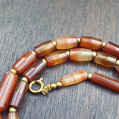 Antique German Africa traded Agate Beads Banded Agate Beads Necklace GRM-2