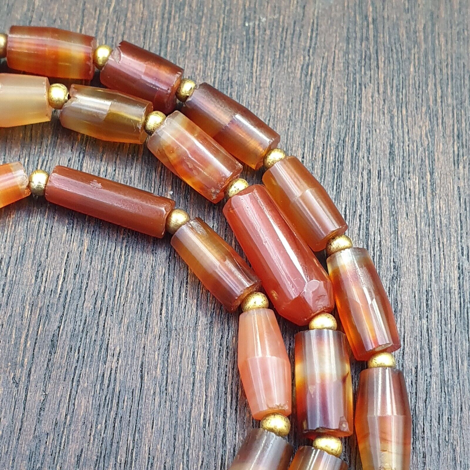 Antique German Africa traded Agate Beads Banded Agate Beads Necklace GRM-2