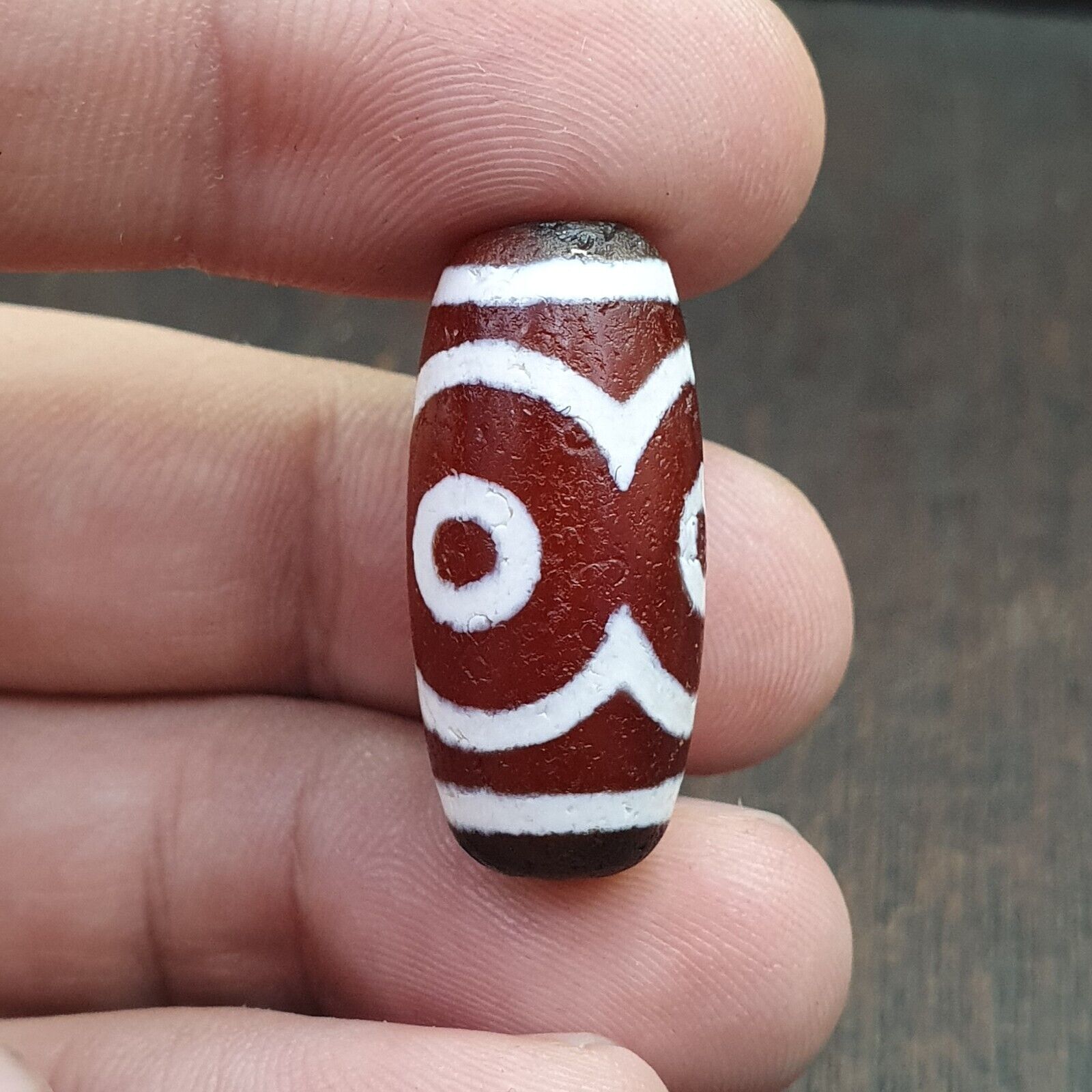 Antique HIMALAYAN Indo Tibetan Central Asian Etched Agate bead AGT-1