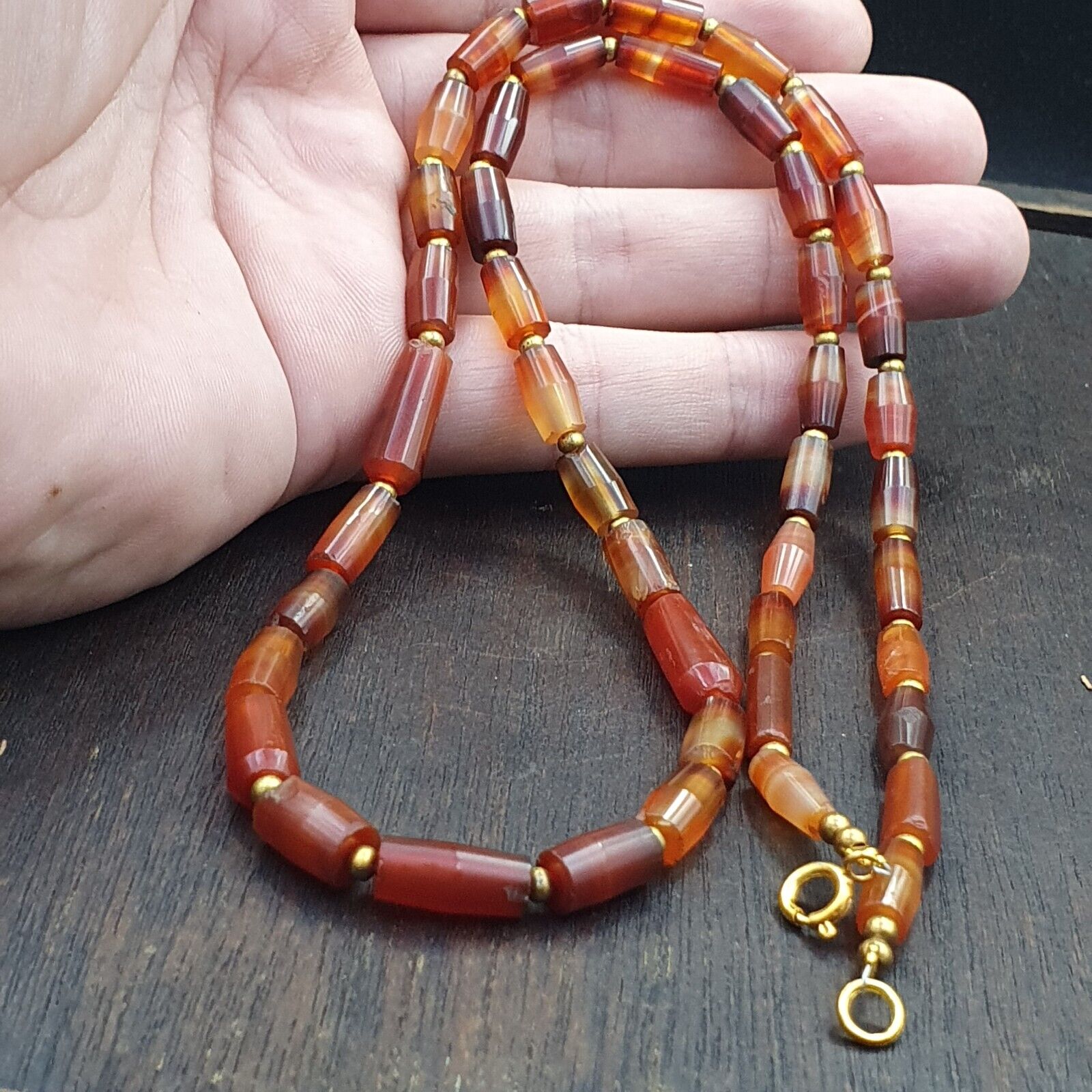 Antique German Africa traded Agate Beads Banded Agate Beads Necklace GRM-2