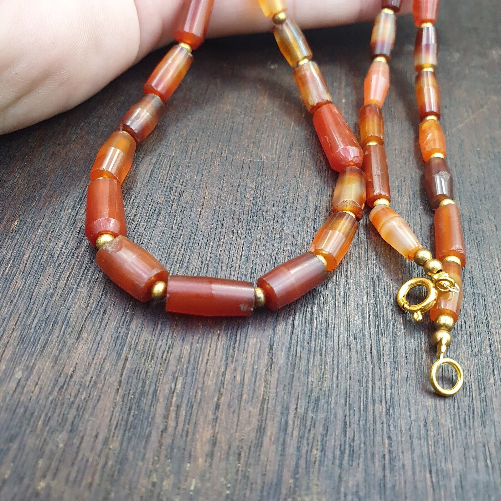 Antique German Africa traded Agate Beads Banded Agate Beads Necklace GRM-2