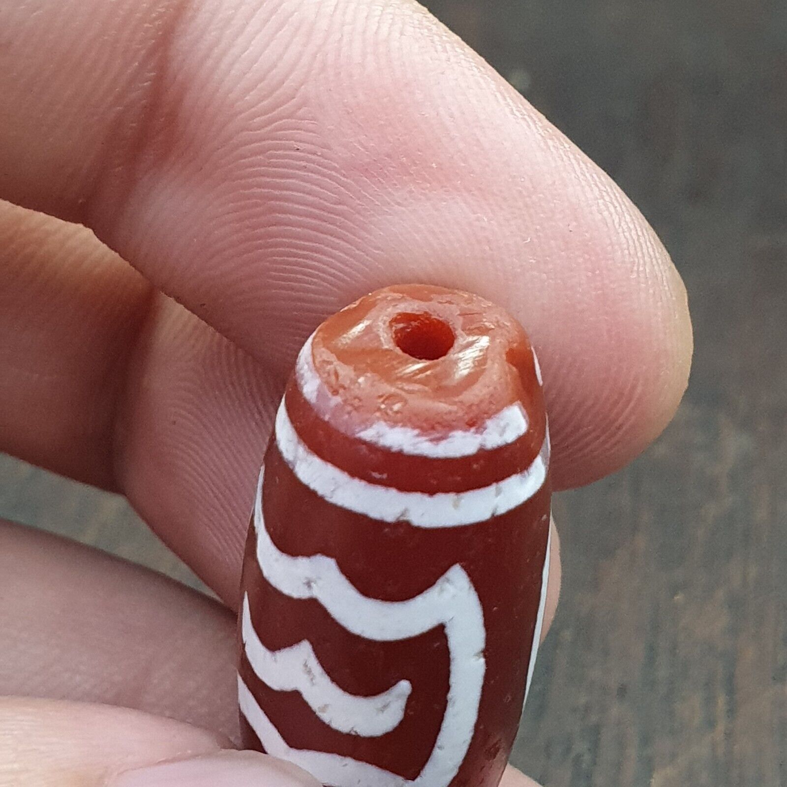 Antique HIMALAYAN Indo Tibetan Central Asian Etched Agate bead AGT-2