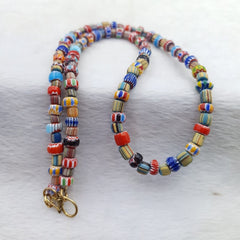 Vintage Chevron Venetian Style Multilayers Glass Beads Necklace NC-810