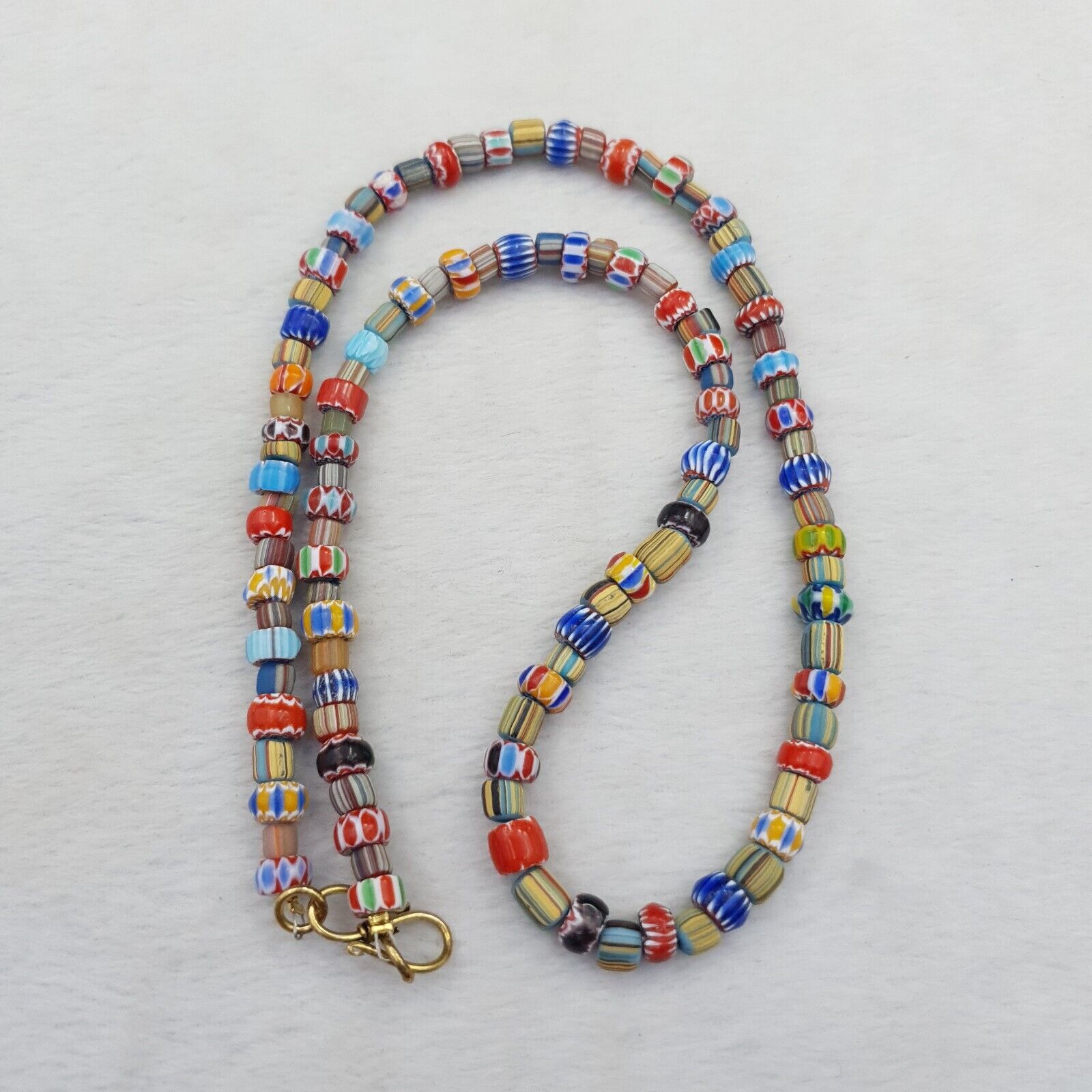 Vintage Chevron Venetian Style Multilayers Glass Beads Necklace NC-810