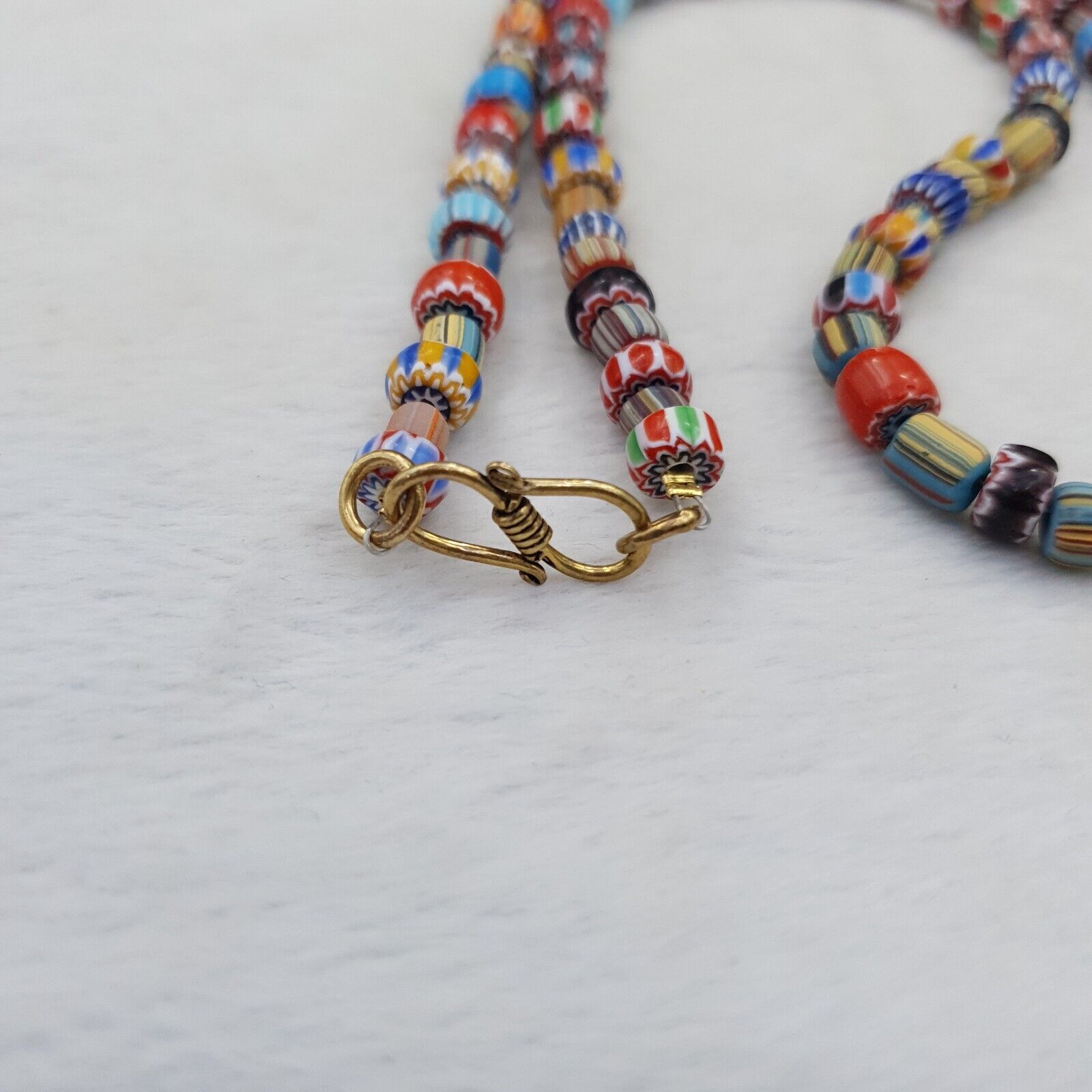 Vintage Chevron Venetian Style Multilayers Glass Beads Necklace NC-810