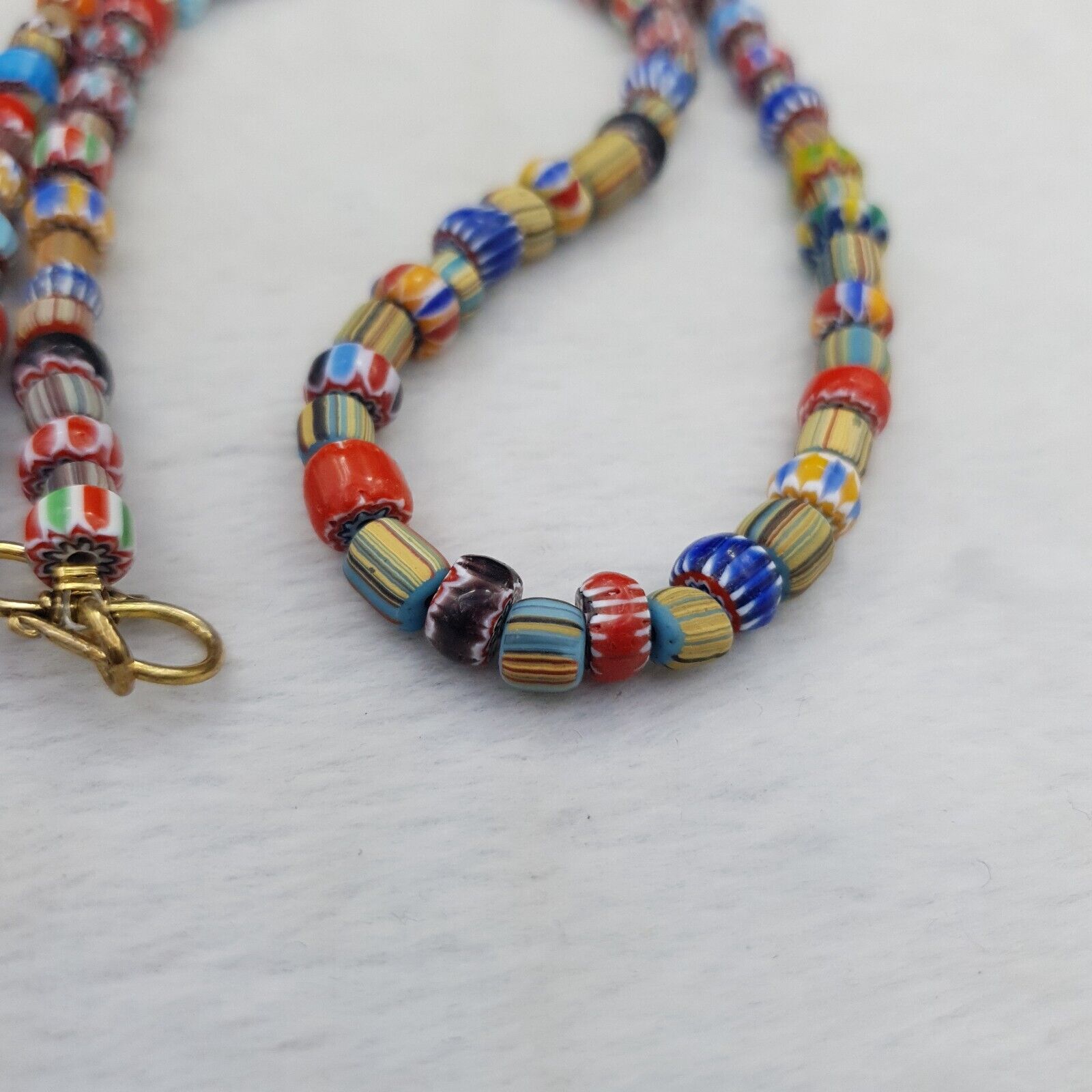 Vintage Chevron Venetian Style Multilayers Glass Beads Necklace NC-810