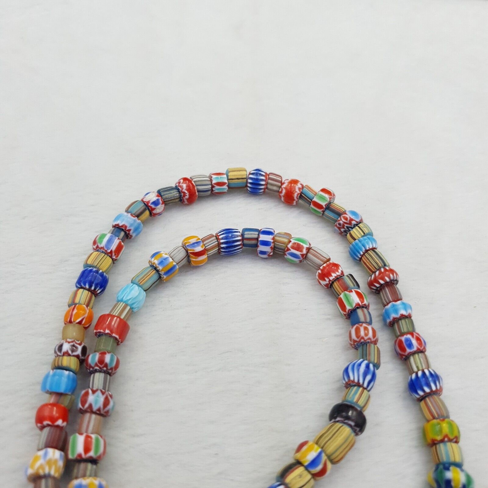 Vintage Chevron Venetian Style Multilayers Glass Beads Necklace NC-810