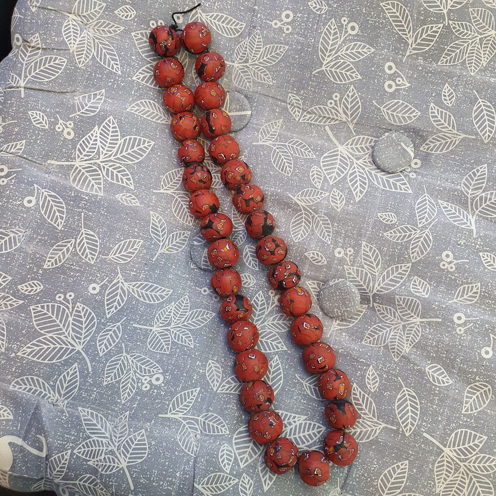 Art Deco Vene Beautiful Murano Moretti Millefiori Mosaic Glass Beads