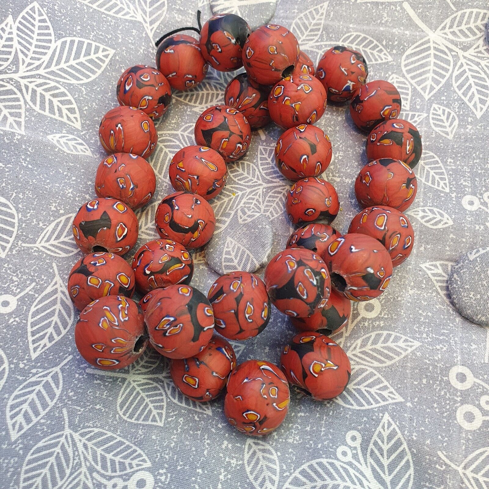 Art Deco Vene Beautiful Murano Moretti Millefiori Mosaic Glass Beads