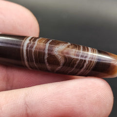 Vintage Old Yemeni Agate Natural Eye Rare pattern Banded Agate Bead  YM-1