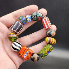 Vintage chevron African Glass beads Bracelet