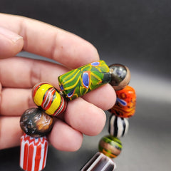 Vintage chevron African Glass beads Bracelet