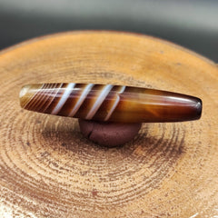 Vintage Old Yemeni Agate Natural Eye Rare pattern Banded Agate Bead  YM-9