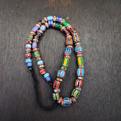 Multi color Beads Chevrons venetian Glass Beads African Necklace 11-12mm