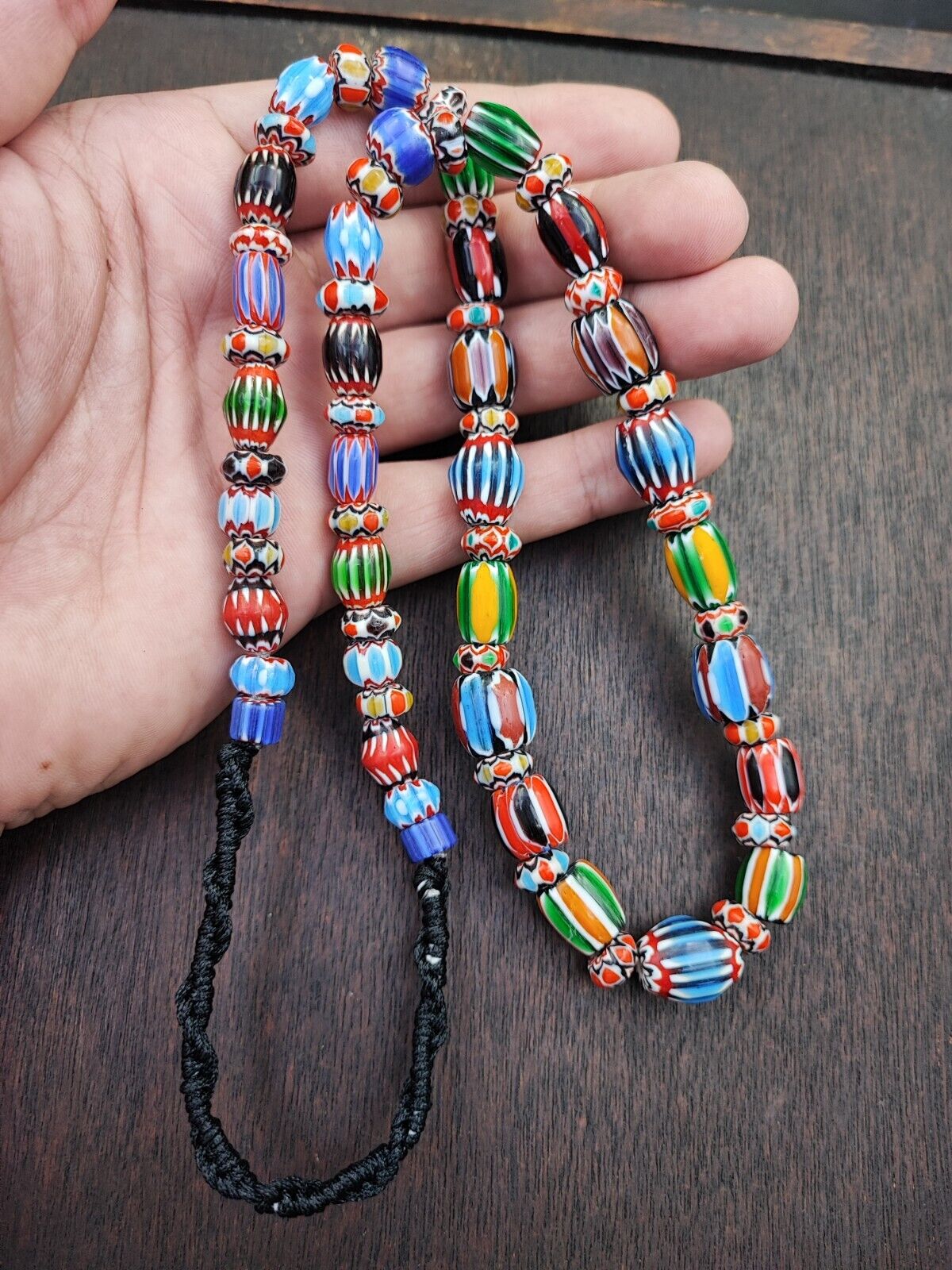 Multi color Beads Chevrons venetian Glass Beads African Necklace 11-12mm
