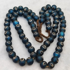 Unique Vintage Venetian Style eyes Blue Glass Beads Long Strand