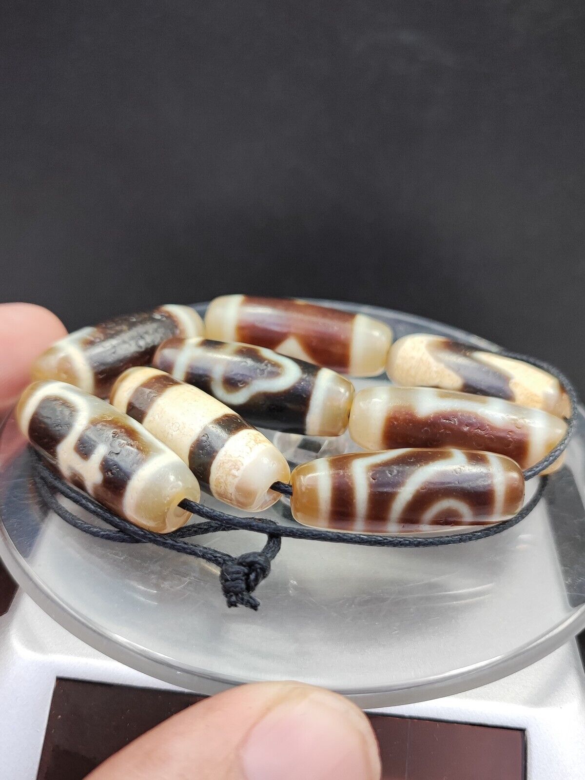 Lot 8 Sacred Treasures: Unveiling the Mystique of Tibetan Antique Dzi Beads