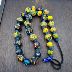 Vintage Roman Venetian Style Mosaic Glass Beads Necklace MX-27