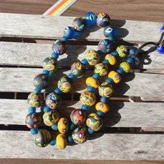 Vintage Roman Venetian Style Mosaic Glass Beads Necklace MX-27