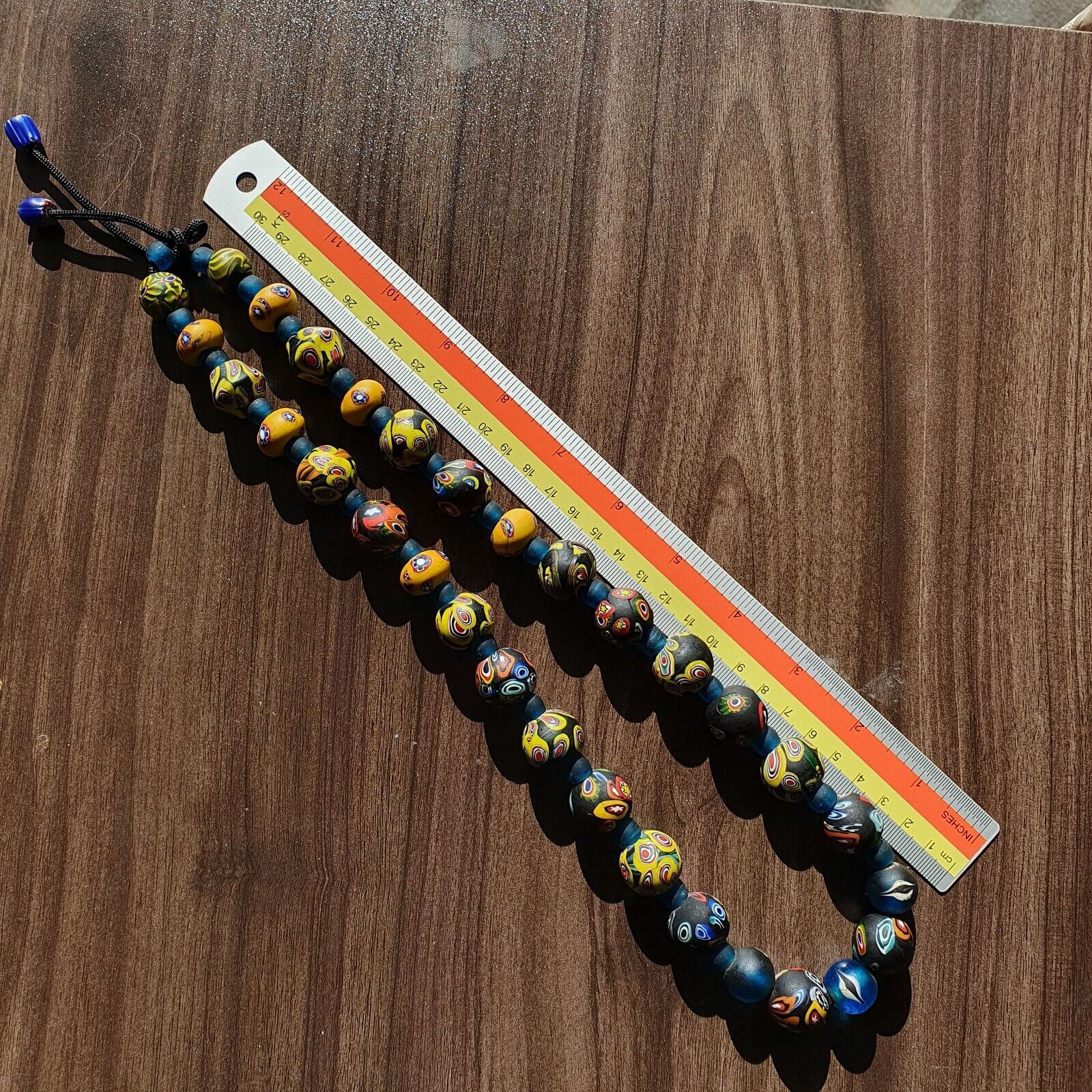 Vintage Roman Venetian Style Mosaic Glass Beads Necklace MX-27