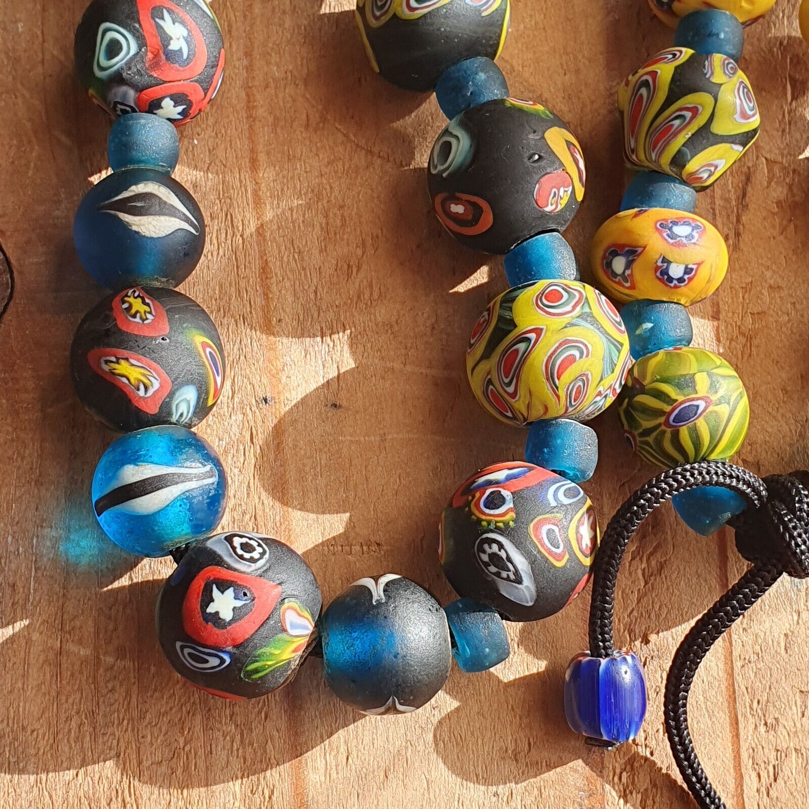 Vintage Roman Venetian Style Mosaic Glass Beads Necklace MX-27