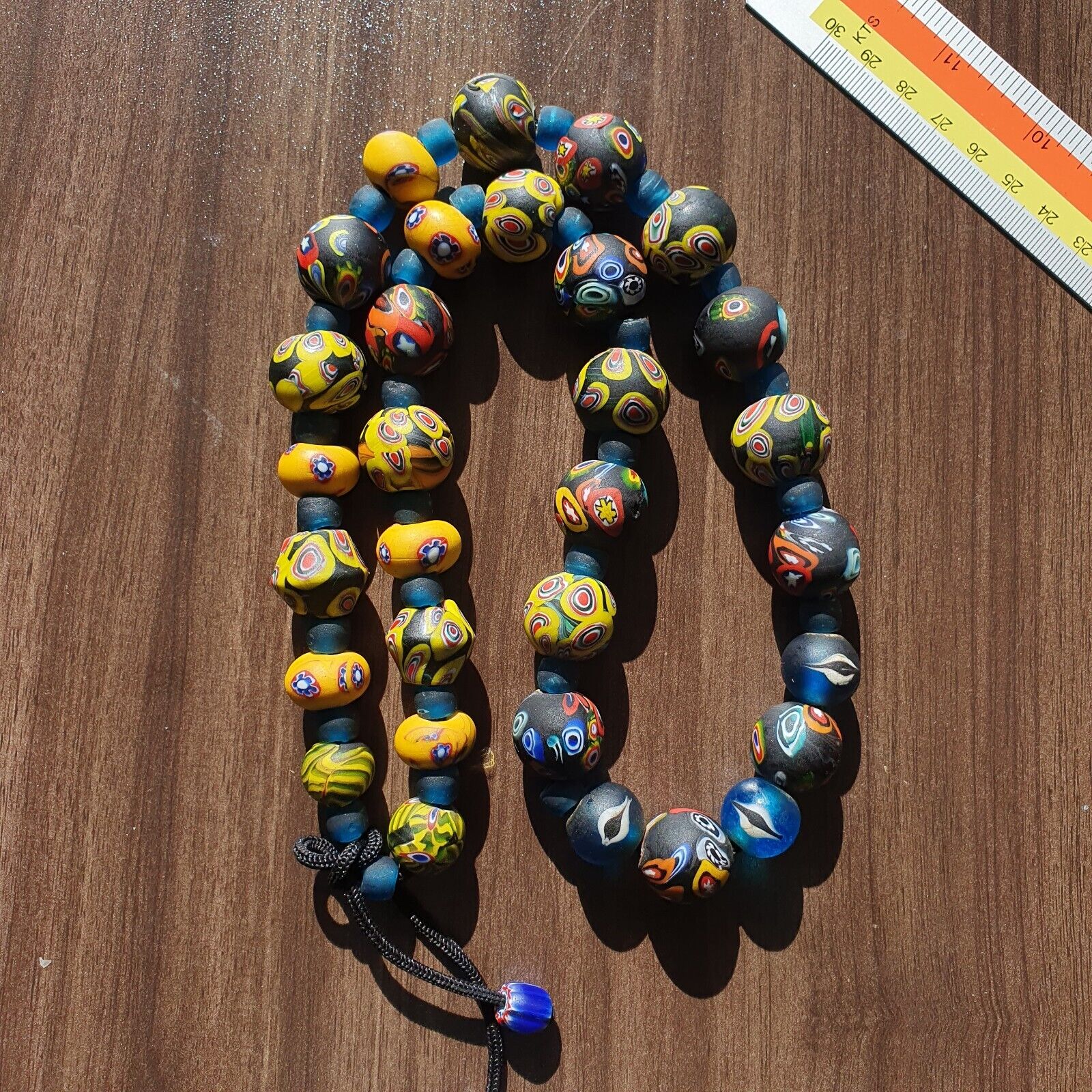 Vintage Roman Venetian Style Mosaic Glass Beads Necklace MX-27