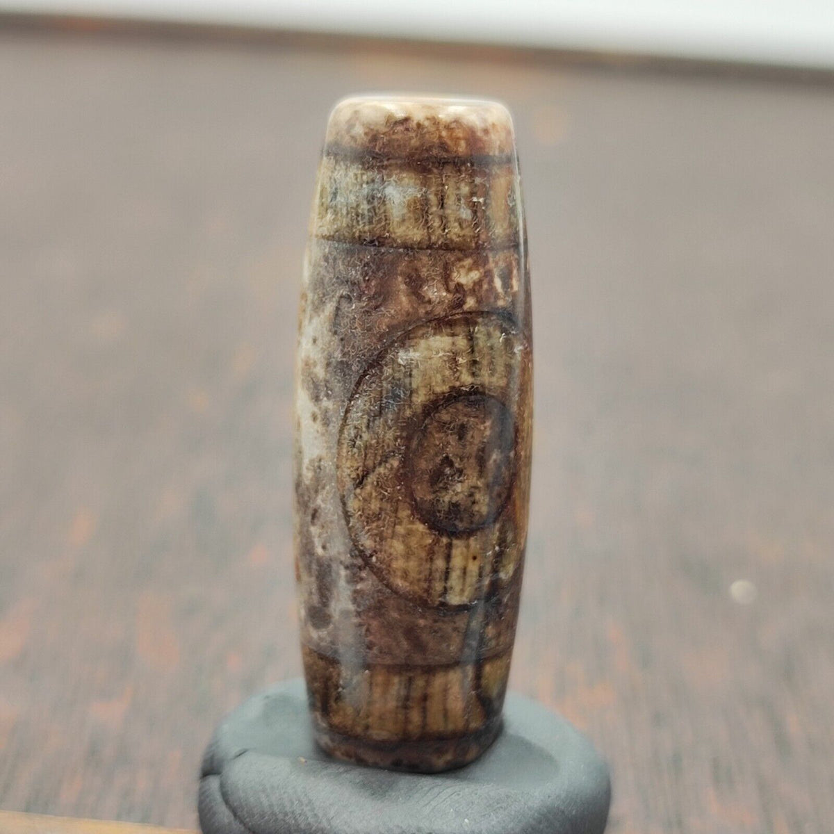 Vintage Old Tibetan 2 Eyes Agate stone Dzi Bead Amulet TB-9-3