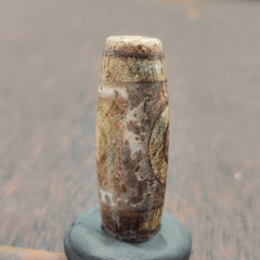 Vintage Old Tibetan 2 Eyes Agate stone Dzi Bead Amulet TB-9-3