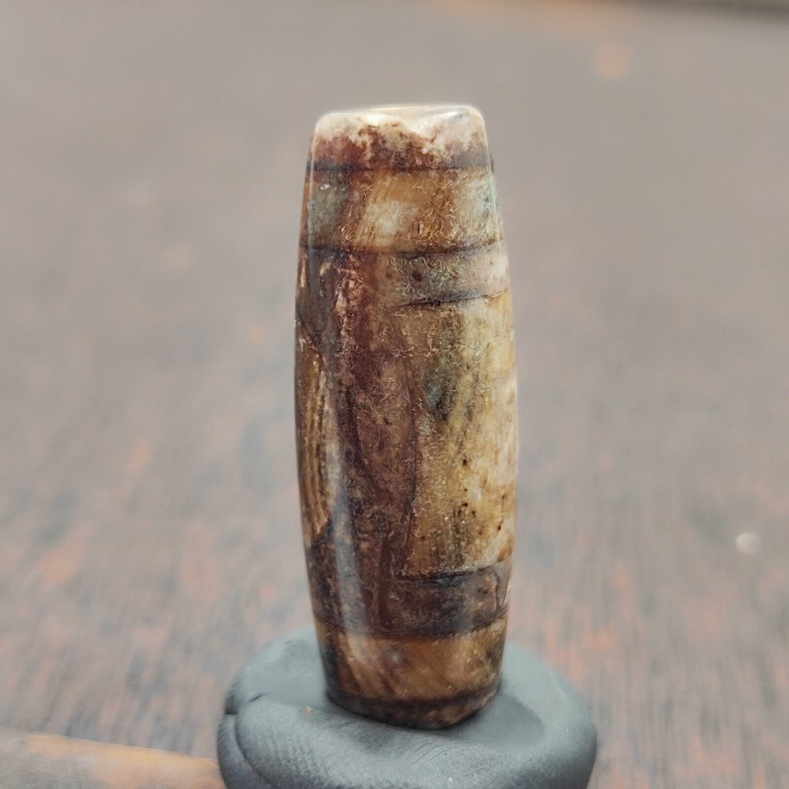 Vintage Old Tibetan 2 Eyes Agate stone Dzi Bead Amulet TB-9-3