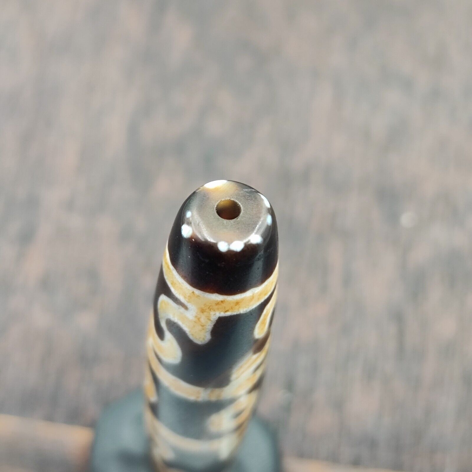 Vintage Old Tibetan 3 Eyes Agate stone Dzi Bead Amulet TB-9-1