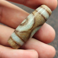 Vintage Old Tibetan 2 Eyes Agate stone Dzi Bead Amulet TB-9-2