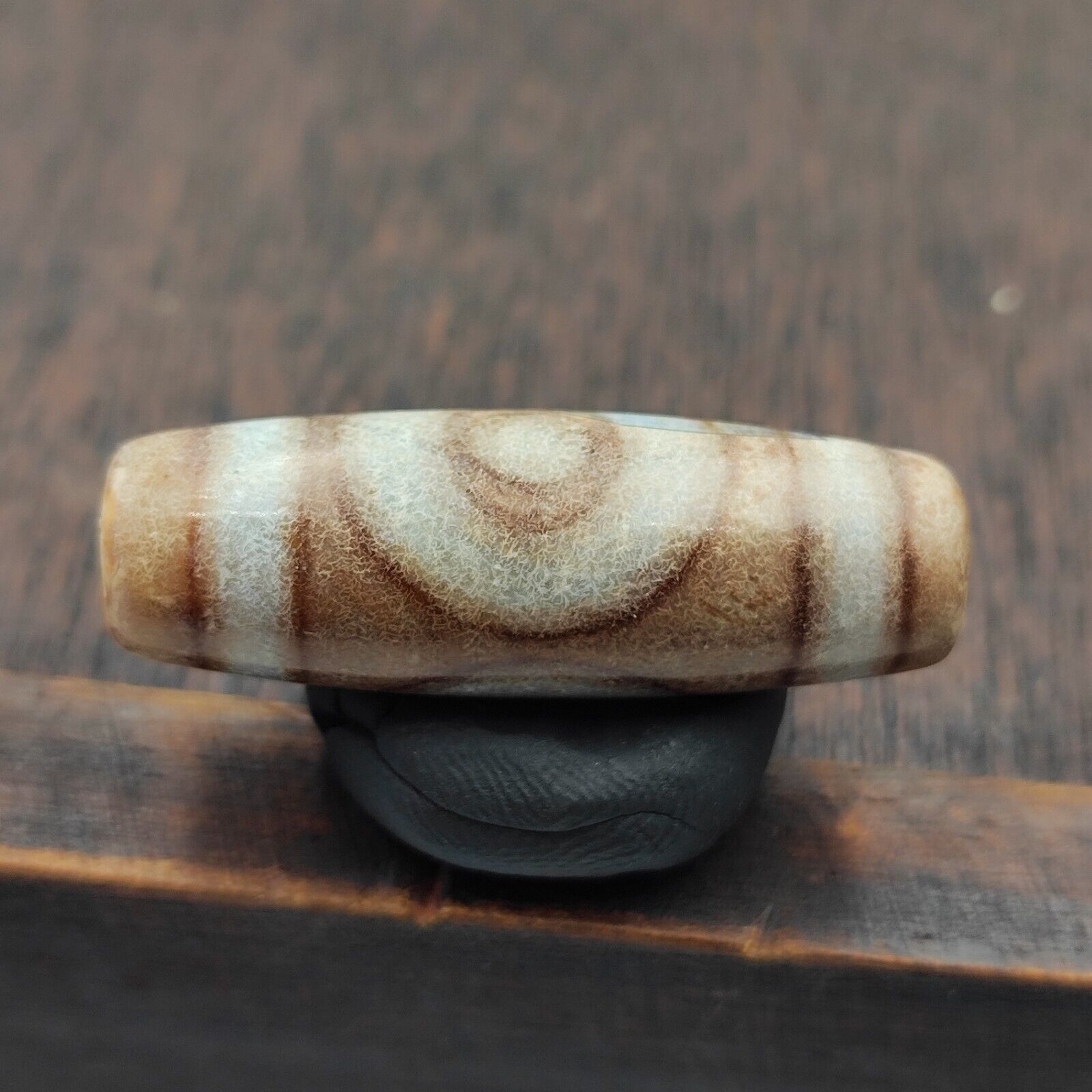 Vintage Old Tibetan 2 Eyes Agate stone Dzi Bead Amulet TB-9-2