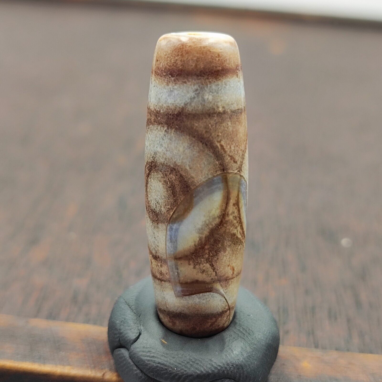 Vintage Old Tibetan 2 Eyes Agate stone Dzi Bead Amulet TB-9-2