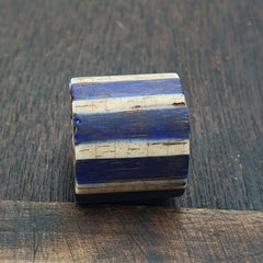 Antique Venetian Trade African Blue Glass Chevron Bead