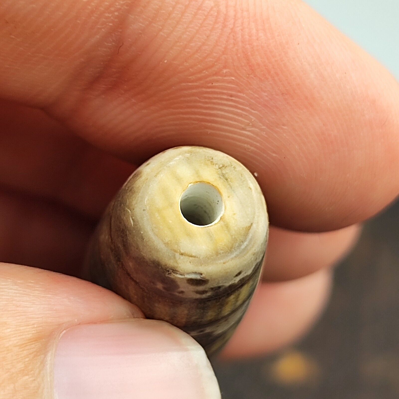 Vintage Old Tibetan 2 Eyes Agate stone Dzi Bead Amulet TB-9-5