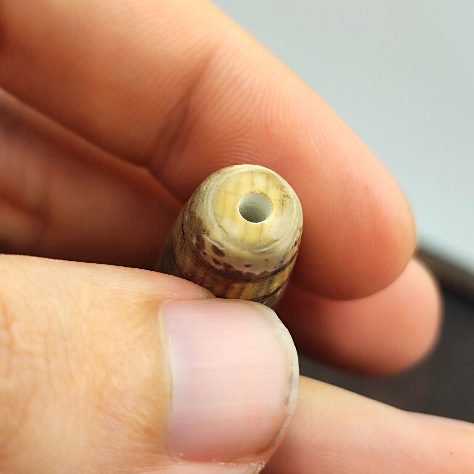 Vintage Old Tibetan 2 Eyes Agate stone Dzi Bead Amulet TB-9-5