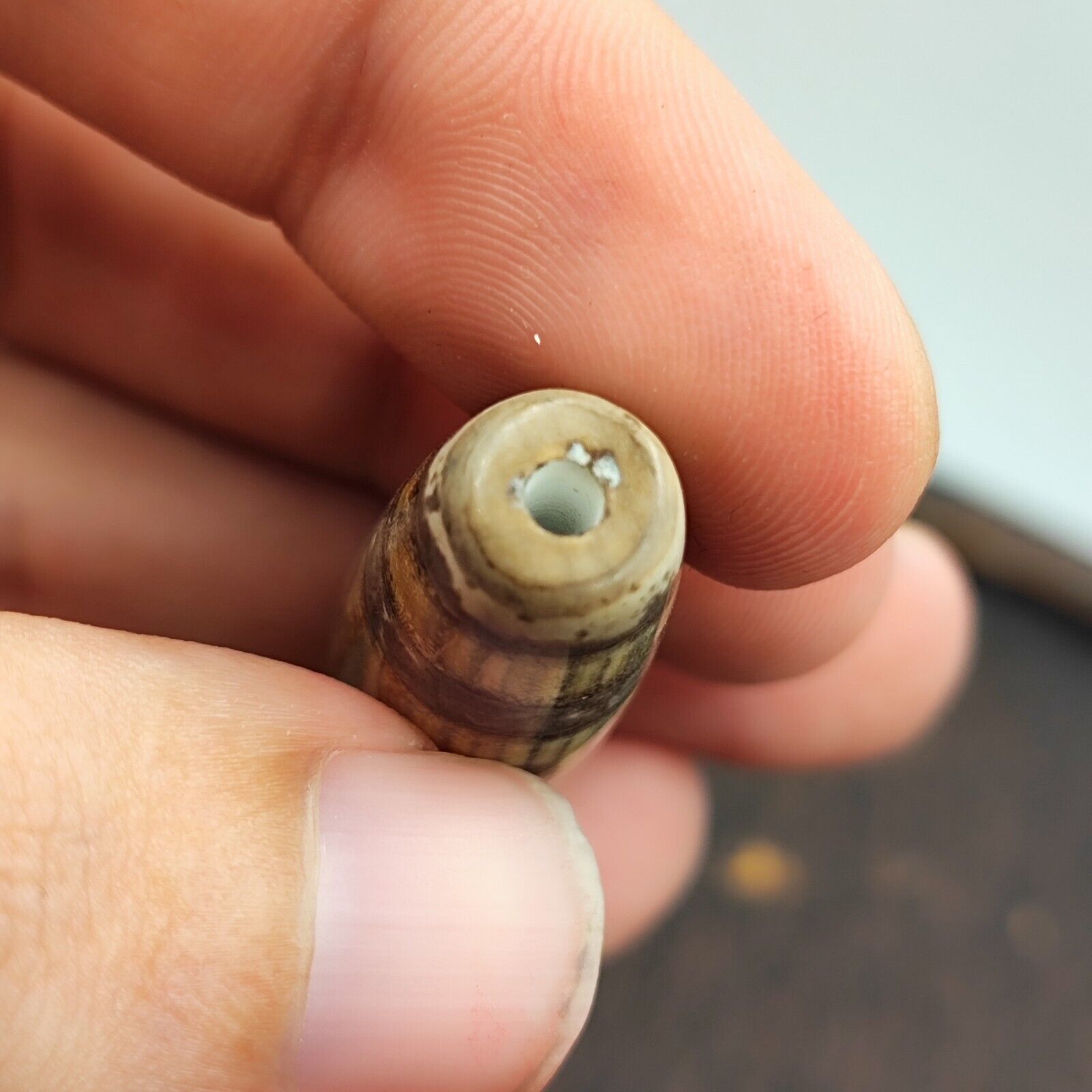 Vintage Old Tibetan 2 Eyes Agate stone Dzi Bead Amulet TB-9-5