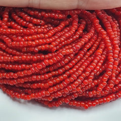 Antique Venetian 2.5mm Red White Heart Trade Beads Necklace. 40 Strands Lot