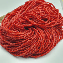 Antique Venetian 2.5mm Red White Heart Trade Beads Necklace. 40 Strands Lot