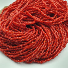 Antique Venetian 2.5mm Red White Heart Trade Beads Necklace. 40 Strands Lot