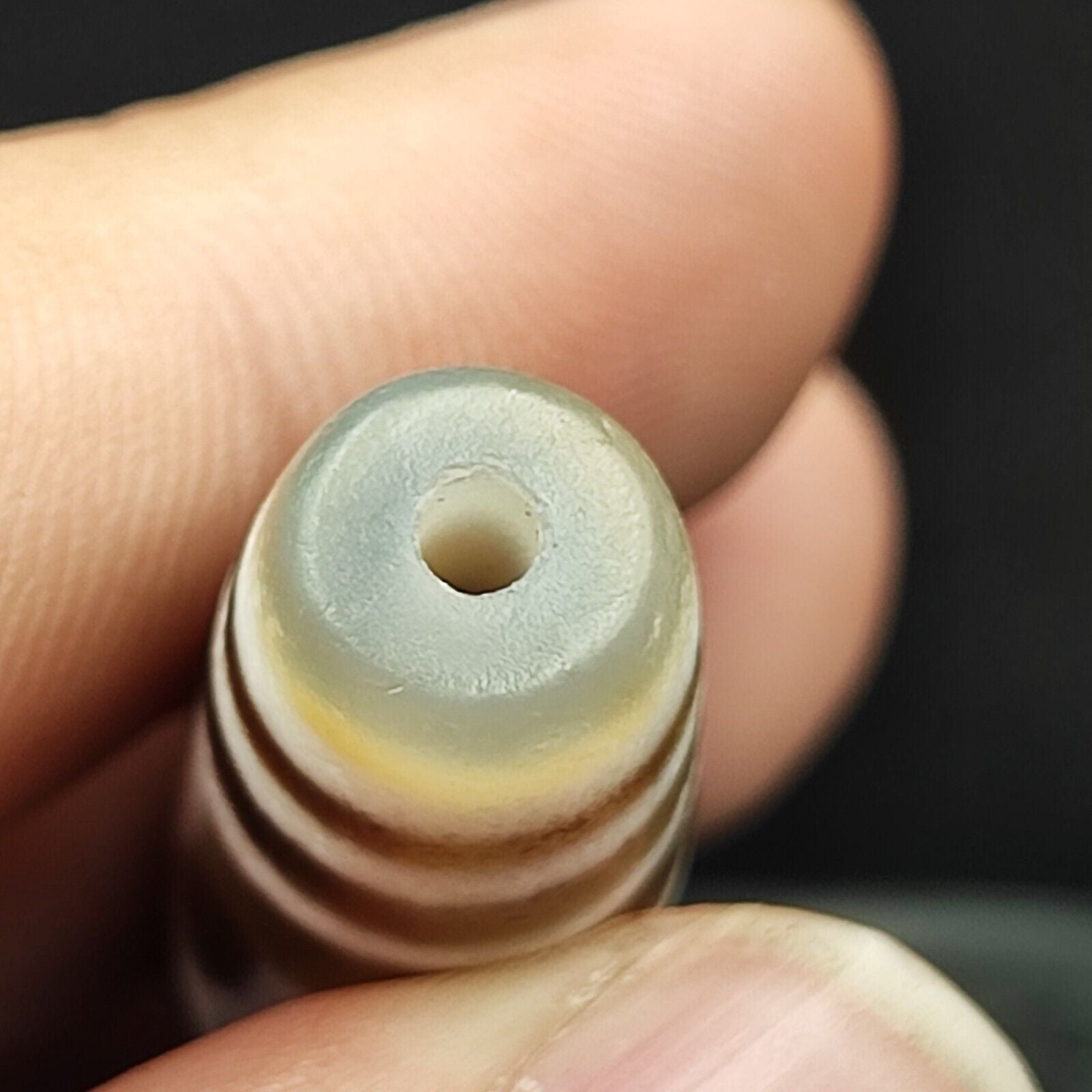 Old Indo Tibetan Agate 3 Eyes in eyes & lines Agate stone Dzi Bead Amulet