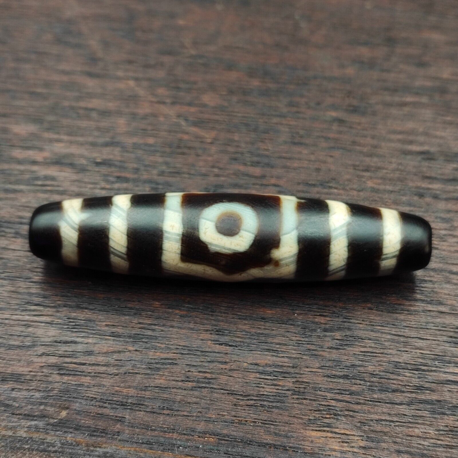 Old Indo Tibetan Agate 3 Eyes in eyes & lines Agate stone Dzi Bead Amulet